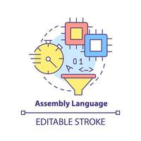 Assembly language concept icon vector