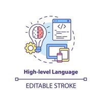 High level language concept icon vector