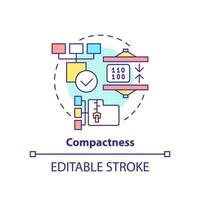 Compactness concept icon vector