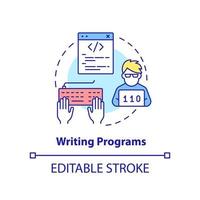 Writing programs concept icon vector