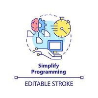 simplificar el icono del concepto de programación vector