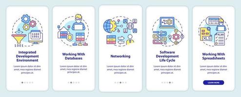 Program building skills onboarding mobile app screen vector