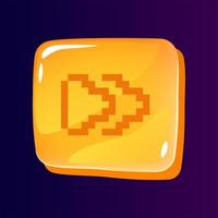 Multimedia control glossy ui button with pixelated icon vector