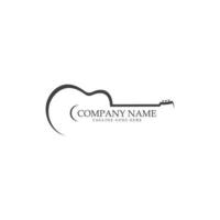 Guitar logo template vector icon illustration