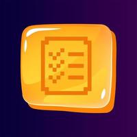 Task list glossy ui button with pixelated icon vector