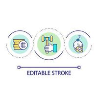 icono de concepto de bucle de subasta criptográfica a corto plazo vector