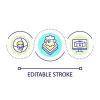 NFTs in virtual reality loop concept icon vector