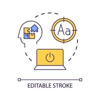 centrarse en el icono del concepto de tareas de trabajo vector