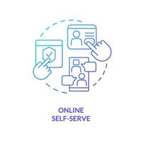 Online self service blue gradient concept icon vector