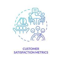 icono de concepto de gradiente azul de métricas de satisfacción del cliente vector