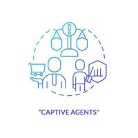 Captive agents blue gradient concept icon vector