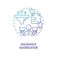 Insurance aggregator blue gradient concept icon vector