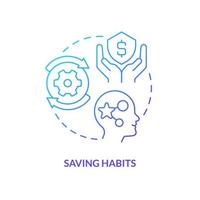 Saving habits blue gradient concept icon vector