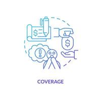 Insurance coverage blue gradient concept icon vector