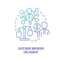 Outside broker blue gradient concept icon vector