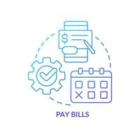 Auto payment blue gradient concept icon. Digital wallet. Money transfer. Mobile banking benefit abstract idea thin line illustration. Isolated outline drawing. Myriad Pro-Bold font used vector