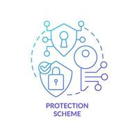 Data protection blue gradient concept icon. App safety. Personal information. Secure online banking feature abstract idea thin line illustration. Isolated outline drawing. Myriad Pro-Bold font used vector