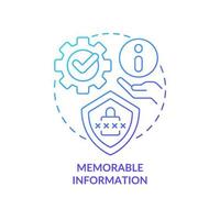 Memorable word blue gradient concept icon. Account opening. Digital wallet. Internet banking app registration abstract idea thin line illustration. Isolated outline drawing. Myriad Pro-Bold font used vector