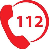 112 Emergency Call Number. Emergency call sign. flat style. vector