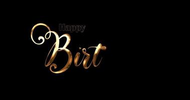 Animated Birthday Wishes Handwriting with Ink Drop. Happy Birthday with Golden Text Animation. Perfect for celebrations and greeting cards. Birthday videos in 4k