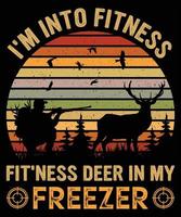 I'm Into Fitness Fitness Deer In My Freezer Graphic Vector T-shirt Illustration