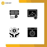 Mobile Interface Solid Glyph Set of Pictograms of adapter freedom input photo browser Editable Vector Design Elements