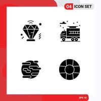 Modern Set of 4 Solid Glyphs and symbols such as business smoke city environment help Editable Vector Design Elements