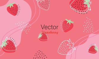 Set of Stawberry summer fruit banner vector