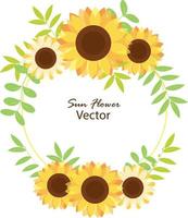 marco del girasol vector