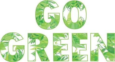 go green lettering vector