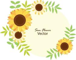 marco del girasol vector