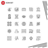 Universal Icon Symbols Group of 25 Modern Lines of left man easter user select Editable Vector Design Elements