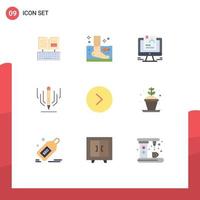 Pack of 9 Modern Flat Colors Signs and Symbols for Web Print Media such as education digital wellness digital art computer Editable Vector Design Elements