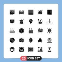 Modern Set of 25 Solid Glyphs Pictograph of church bible door process energy Editable Vector Design Elements