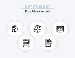 Data Management Line Icon Pack 5 Icon Design. network. graph. server. connection. save vector