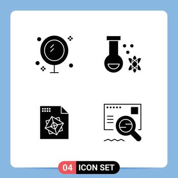 Modern Set of Solid Glyphs and symbols such as bath file mirror potion design Editable Vector Design Elements