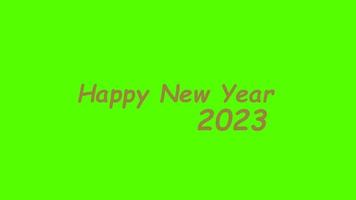footage of happy new year 2023 with green background video