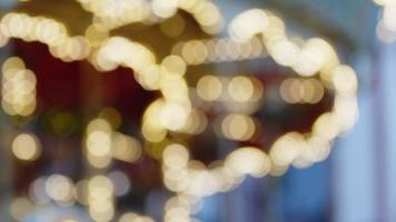 Colorful Bokeh Background in a Christmas Amusement Park video