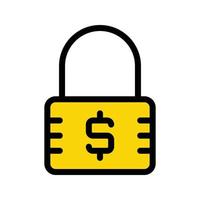 dollar padlock vector illustration on a background.Premium quality symbols.vector icons for concept and graphic design.