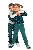 Children on a white background photo