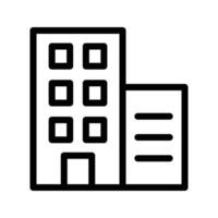 ilustración de vector de edificio de oficinas en un fondo. símbolos de calidad premium. iconos vectoriales para concepto y diseño gráfico.