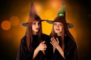 charming girls in halloween style photo