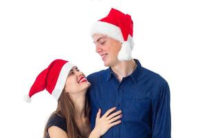 couple in love celebrate christmas photo