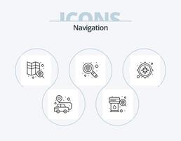 Navigation Line Icon Pack 5 Icon Design. . marker. place. location. road vector