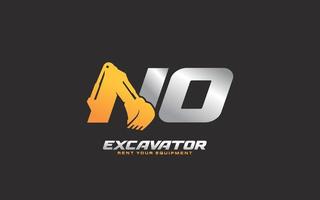 NO logo excavator for construction company. Heavy equipment template vector illustration for your brand.