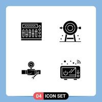 4 Creative Icons Modern Signs and Symbols of mixer pipe party goal construction Editable Vector Design Elements