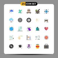 Universal Icon Symbols Group of 25 Modern Flat Colors of global network wellness bed spa herbal Editable Vector Design Elements