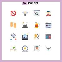 Modern Set of 16 Flat Colors and symbols such as flops male coding graduate programing Editable Pack of Creative Vector Design Elements