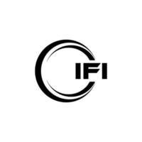 IFI letter logo design in illustration. Vector logo, calligraphy designs for logo, Poster, Invitation, etc.