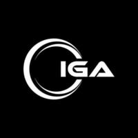 IGA letter logo design in illustration. Vector logo, calligraphy designs for logo, Poster, Invitation, etc.